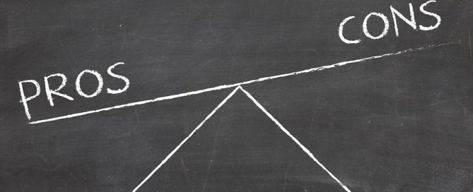 CCRC decision process balance between pros and cons concept photo