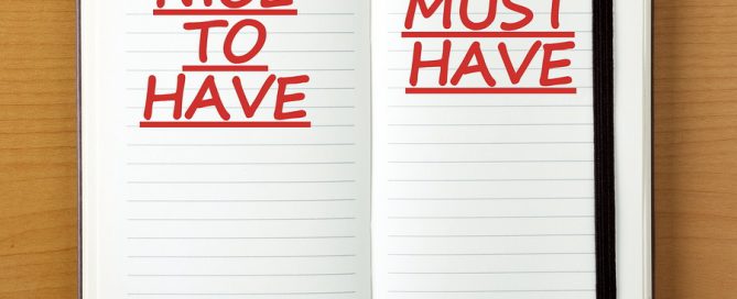 choosing a CCRC must have and nice to have lists in a notebook