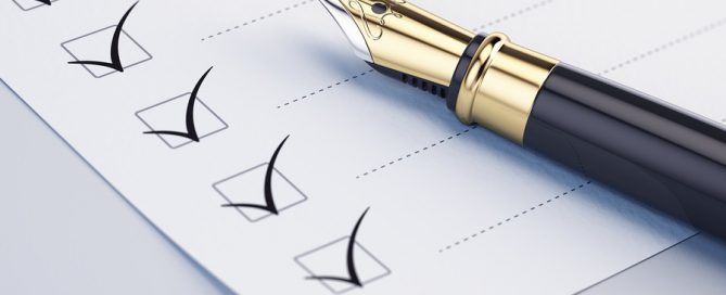 retirement planning Checklist concept - checklist, paper and fountain pen