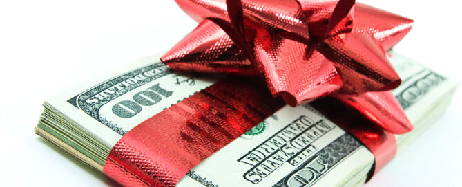 money for christmas and decorations