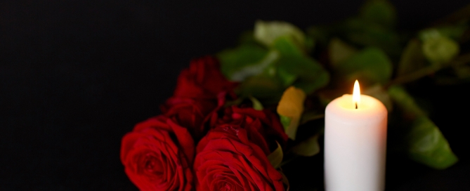 roses and burning candle