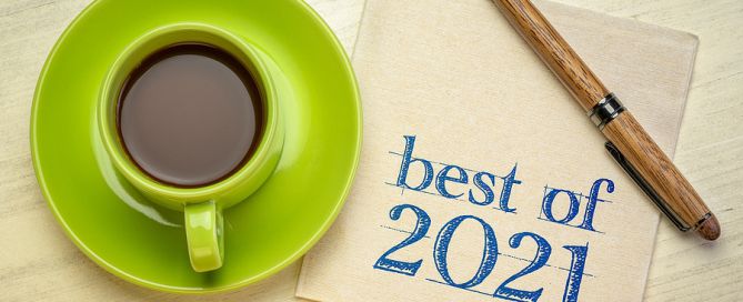 Top Senior Living Blog Posts from 2021 - handwriting on a napkin with a cup of coffee