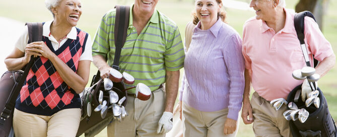 active adult communities 55 plus residents playing golf