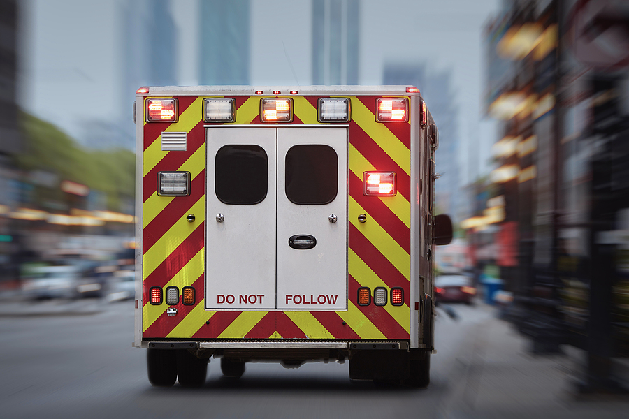 Ambulance Emergency Medical Service On Urban Street health crisis
