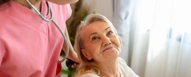 Nurse Caregiver With Senior Patient At Nursing Home; Average Nursing Home Stay nursing home billing