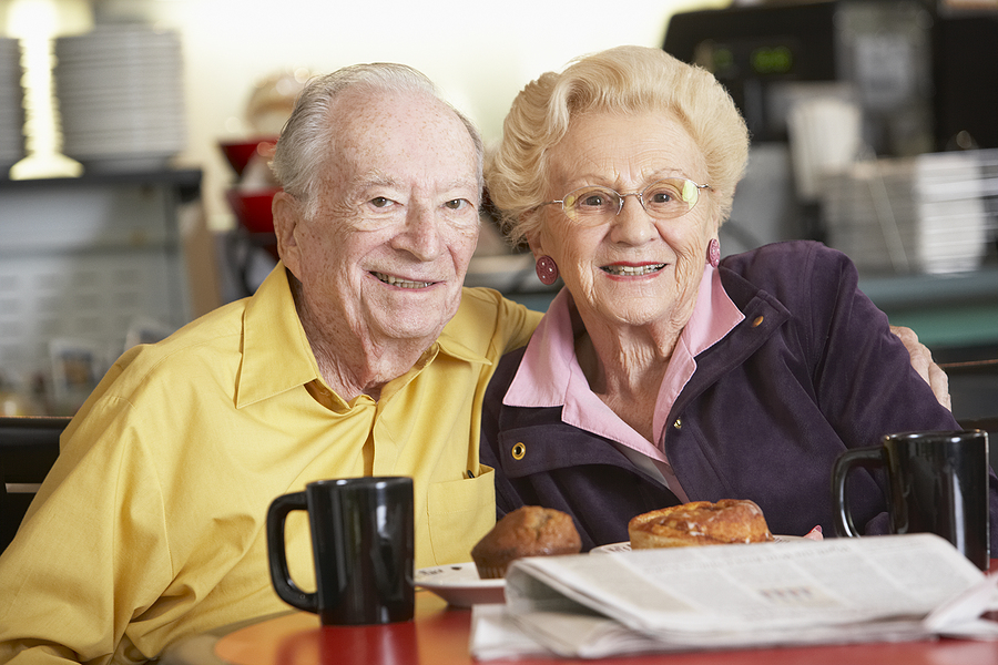 Senior couple having morning tea together ; voice of the resident