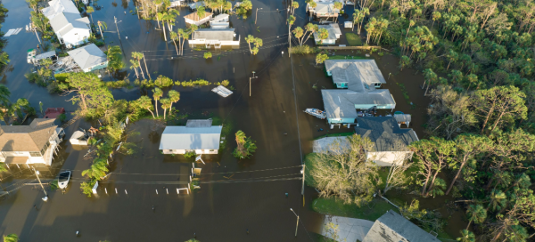 climate change senior living decision; flooded homes in Florida after hurricane