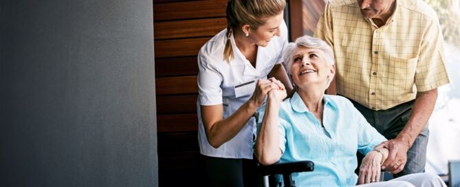 Nurse And older adult Woman in Wheelchair skilled nursing care coverage