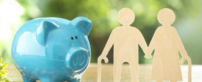Pension,Savings.,Figure,Of,Senior,Couple,,Piggy,Bank,And,Coins; senior living options