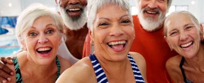 group of older adults by pool; The Shared Mindset of Life Plan Communities: Why Choosing a Community for Life Shapes the Resident Experience
